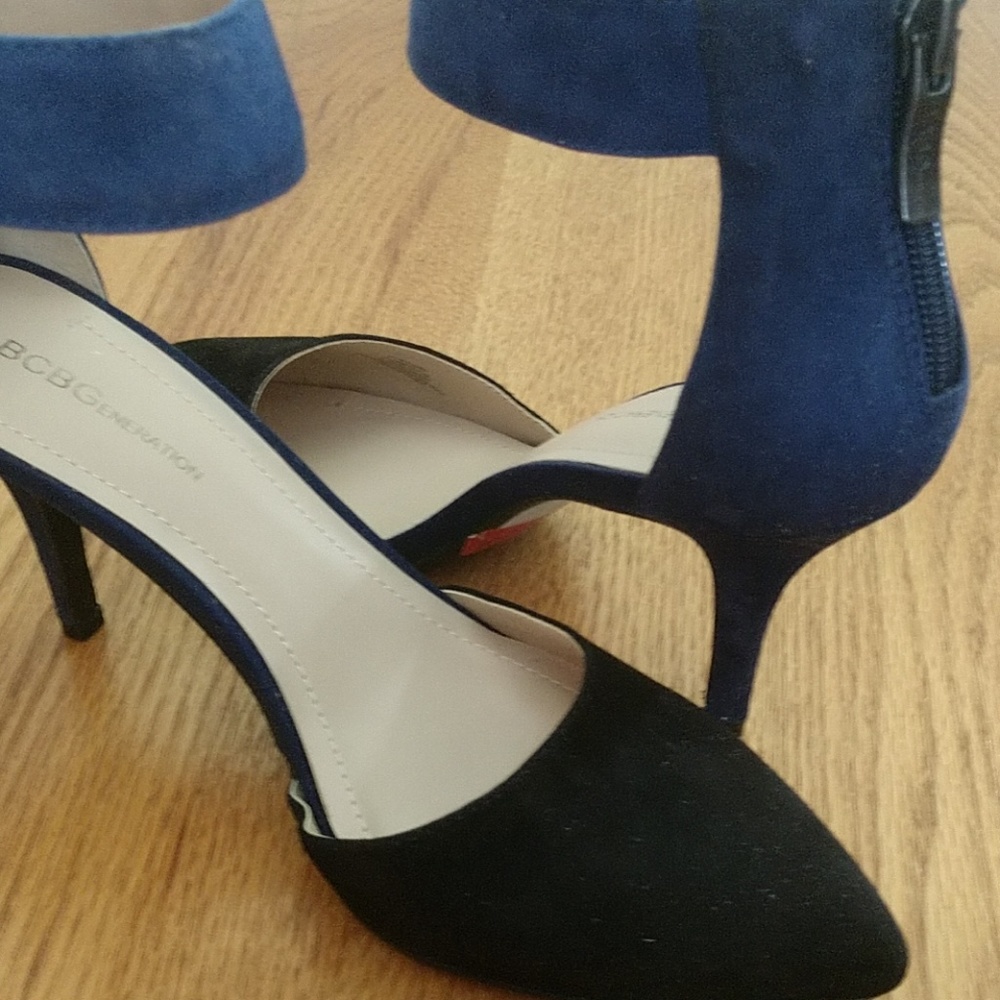 SUEDE BGBGeneration Edgy Black & Blue Ankle Strap NWOT COPY
